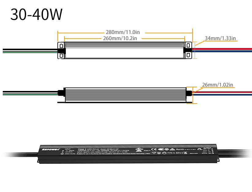 30-100W四合一調(diào)光電源0-10V 12V/24/36V/48V